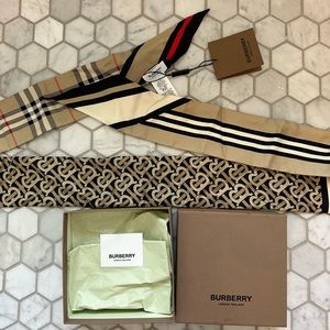 Burberry new with tags silk scarf